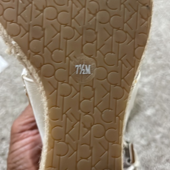 White Calvin Klein espadrilles wedges sz 7 1/2 - Picture 7 of 7